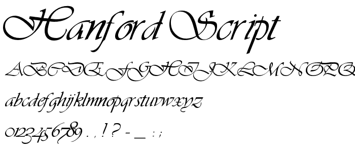 Hanford Script font